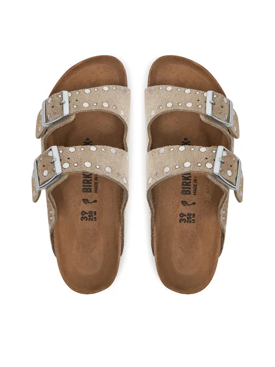 Scarpa Birkenstock Calz M Taupe da Donna 1029390 arizona rivet suede