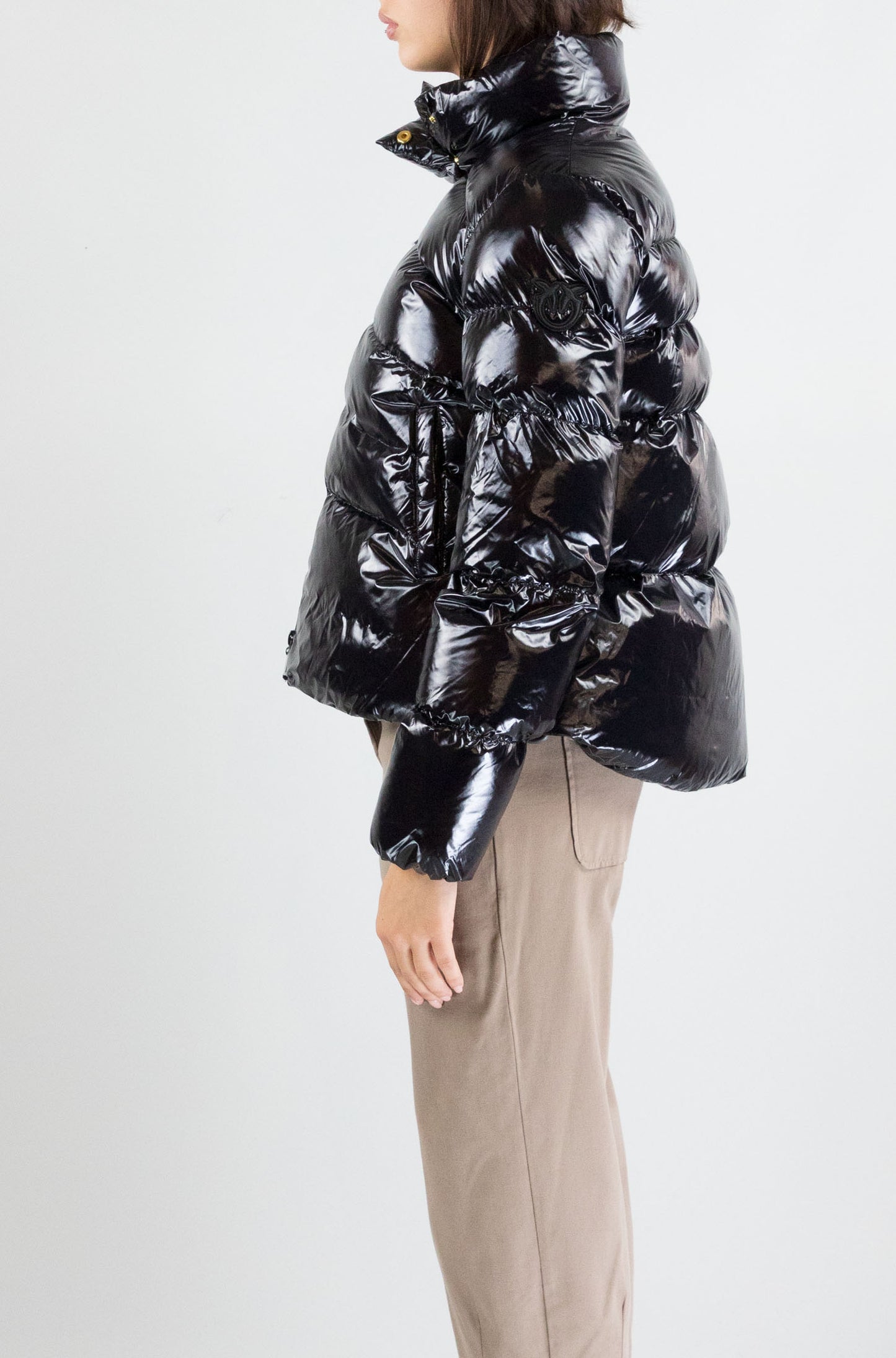 Giubbotto Pinko Nero da Donna mirco caban crystal nylon