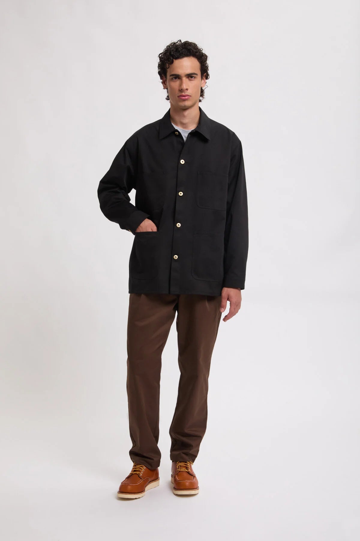 Pantalone Universal Overall Brown da Uomo ptf05 twill tuck tapered