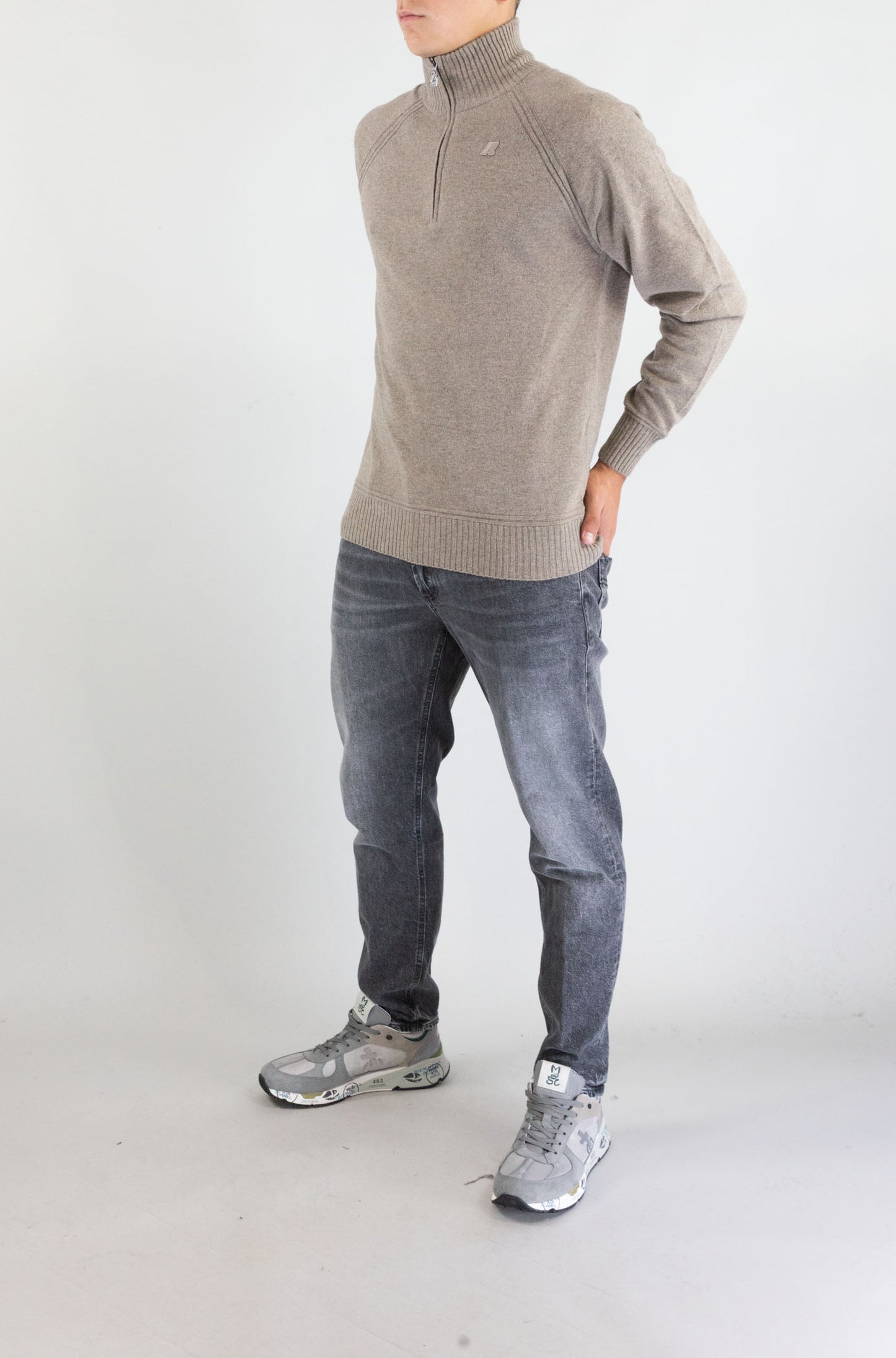 Maglia Kway Beige Brown Mel da Uomo k2142hw cadras wool cachemire