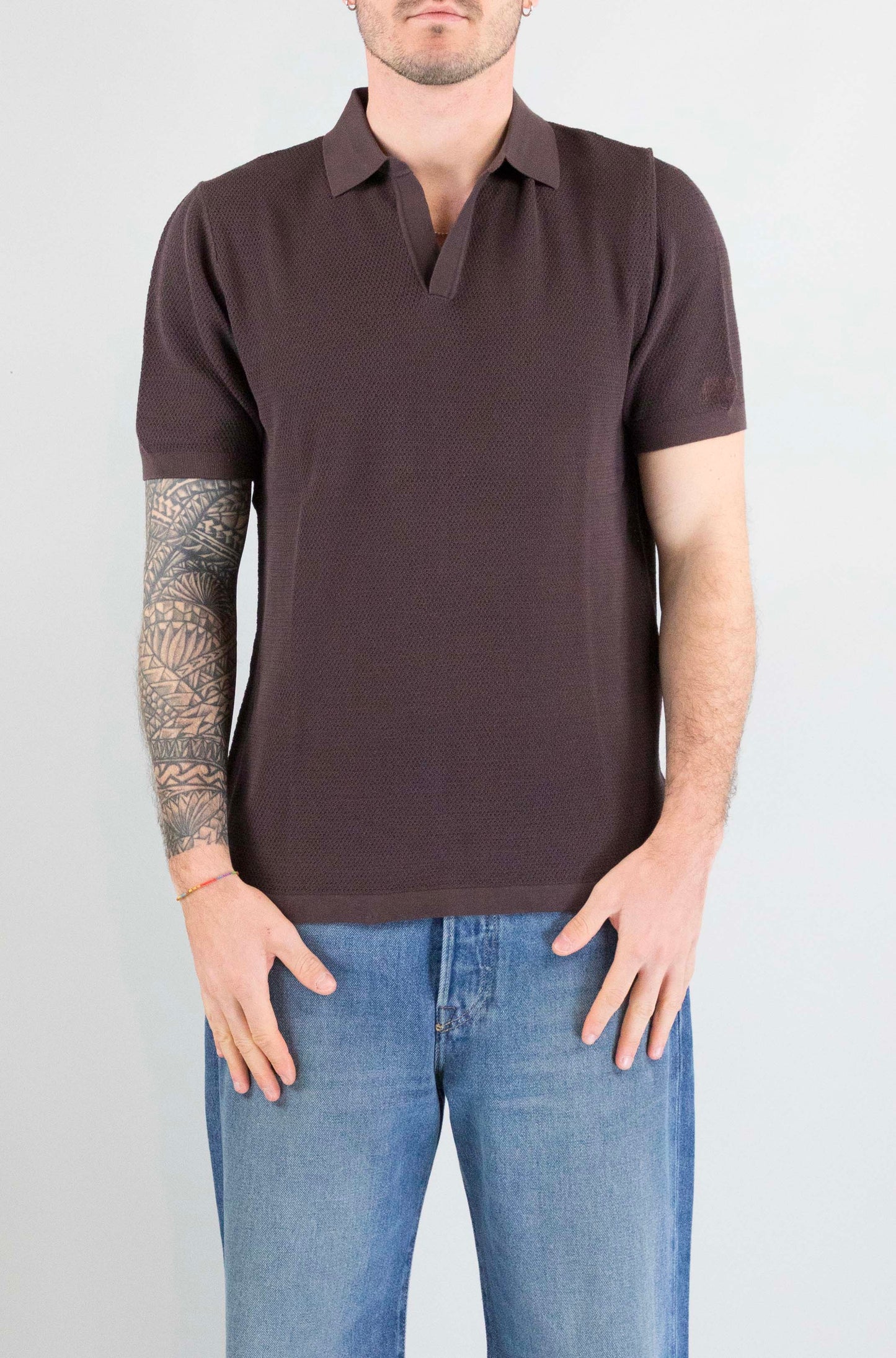 Polo Mc2 Saint Barth Brown da Uomo sloan mesh
