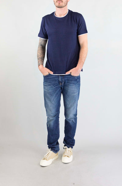 T-Shirt Bob Blu da Uomo lin vr0398