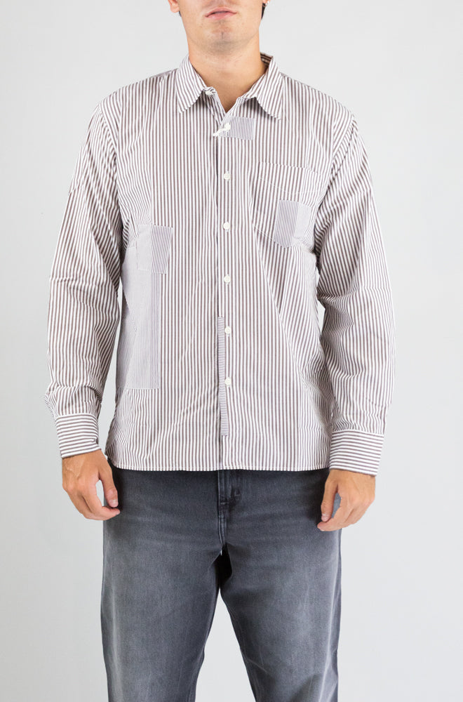 Camicia Universal Work Brown da Uomo 35558 queens cotton patched