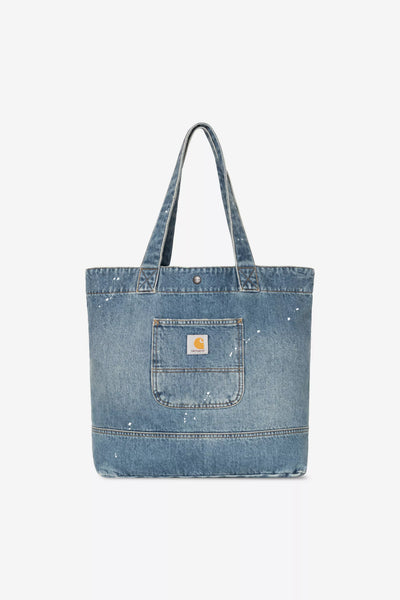 Borsa Carhartt Wip Destroy Wash Splatter da Uomo i037032 denim tote