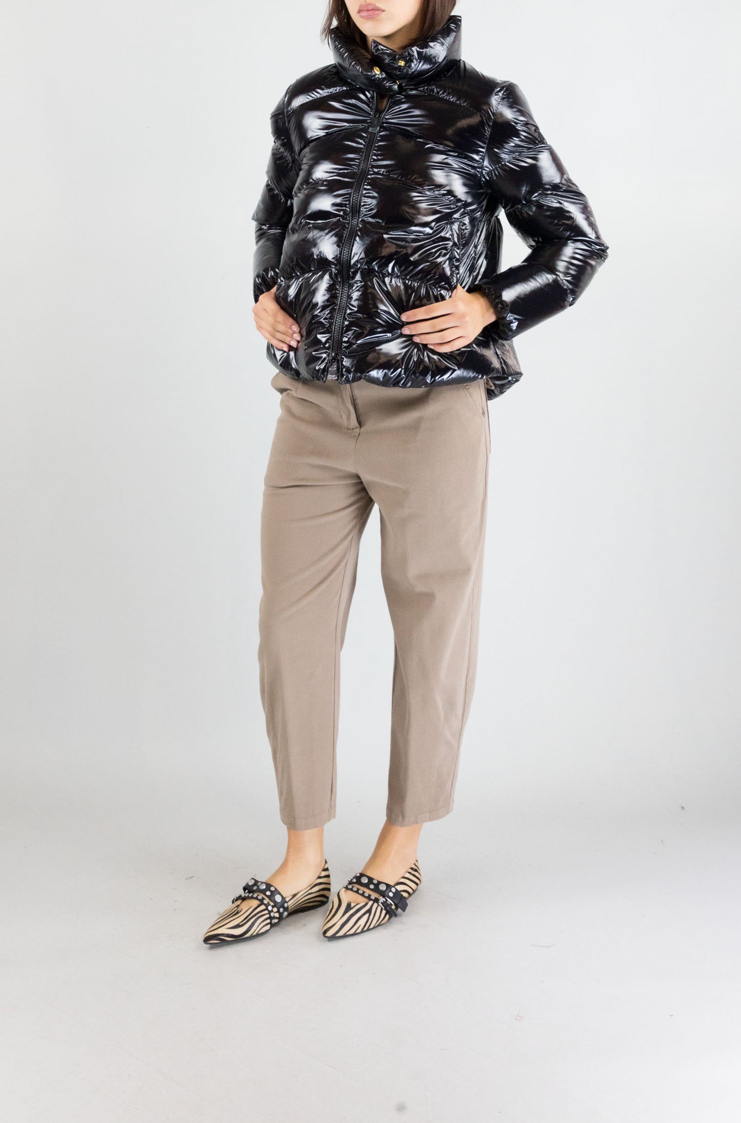 Giubbotto Pinko Nero da Donna mirco caban crystal nylon