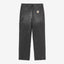 Pantalone Carhartt Wip Black Marble Used  da Uomo i032024 single knee