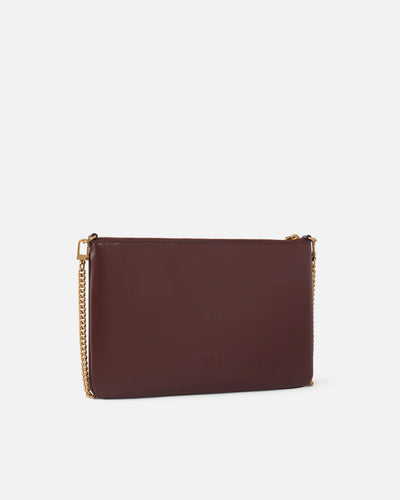 Borsa Pinko Burgundy da Donna flat classic vitello seta
