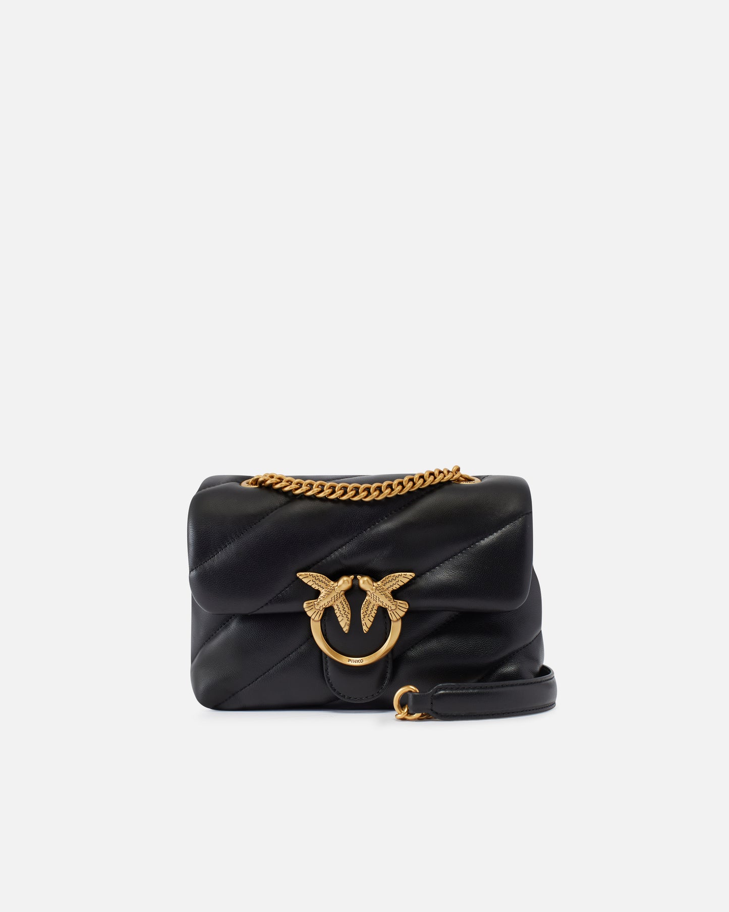Borsa Pinko Nero Antique Gold da Donna love puff mini cl