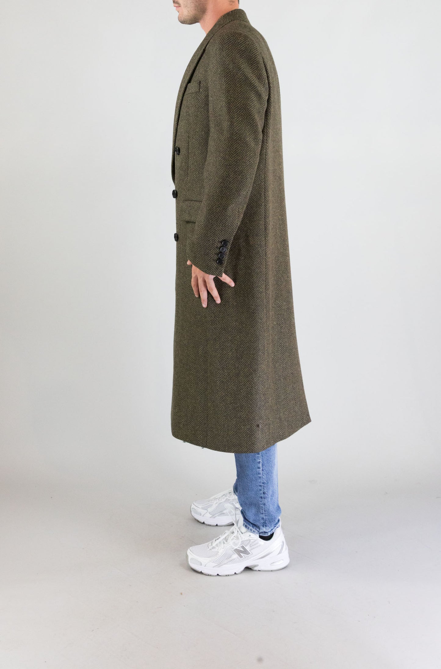 Cappotto Sunflower Green da Uomo db coat herringbone