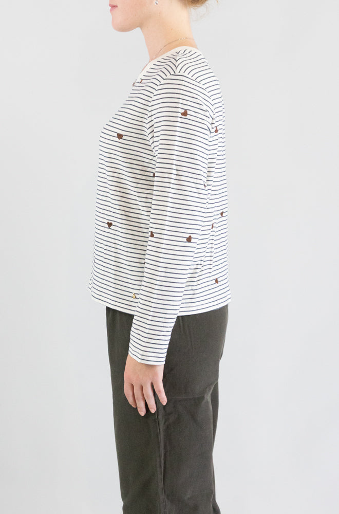T-Shirt Des Petits Hauts Coeur Cognac da Donna josephine