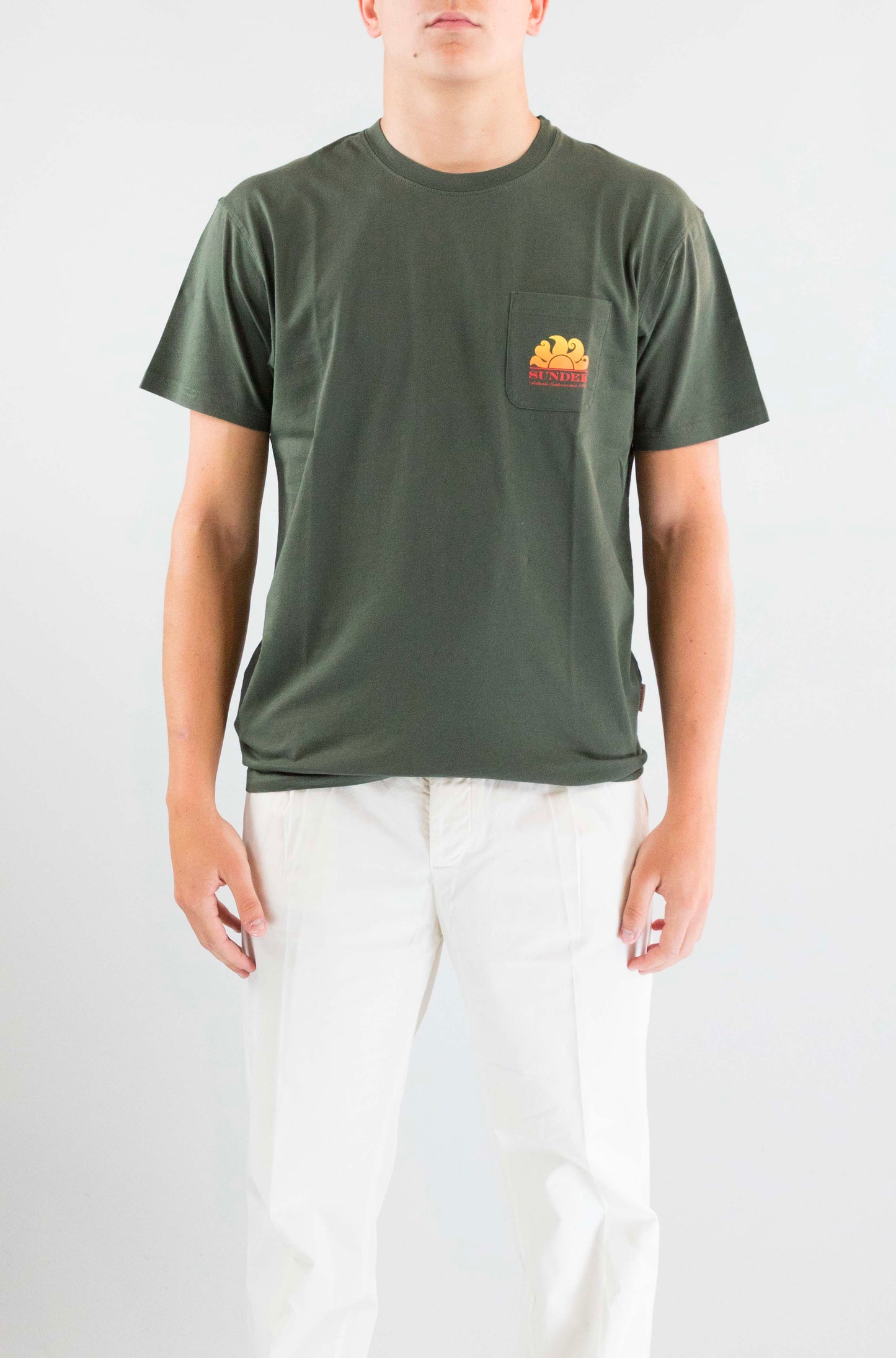 T-Shirt Sundek Dk Green da Uomo m028tej7800