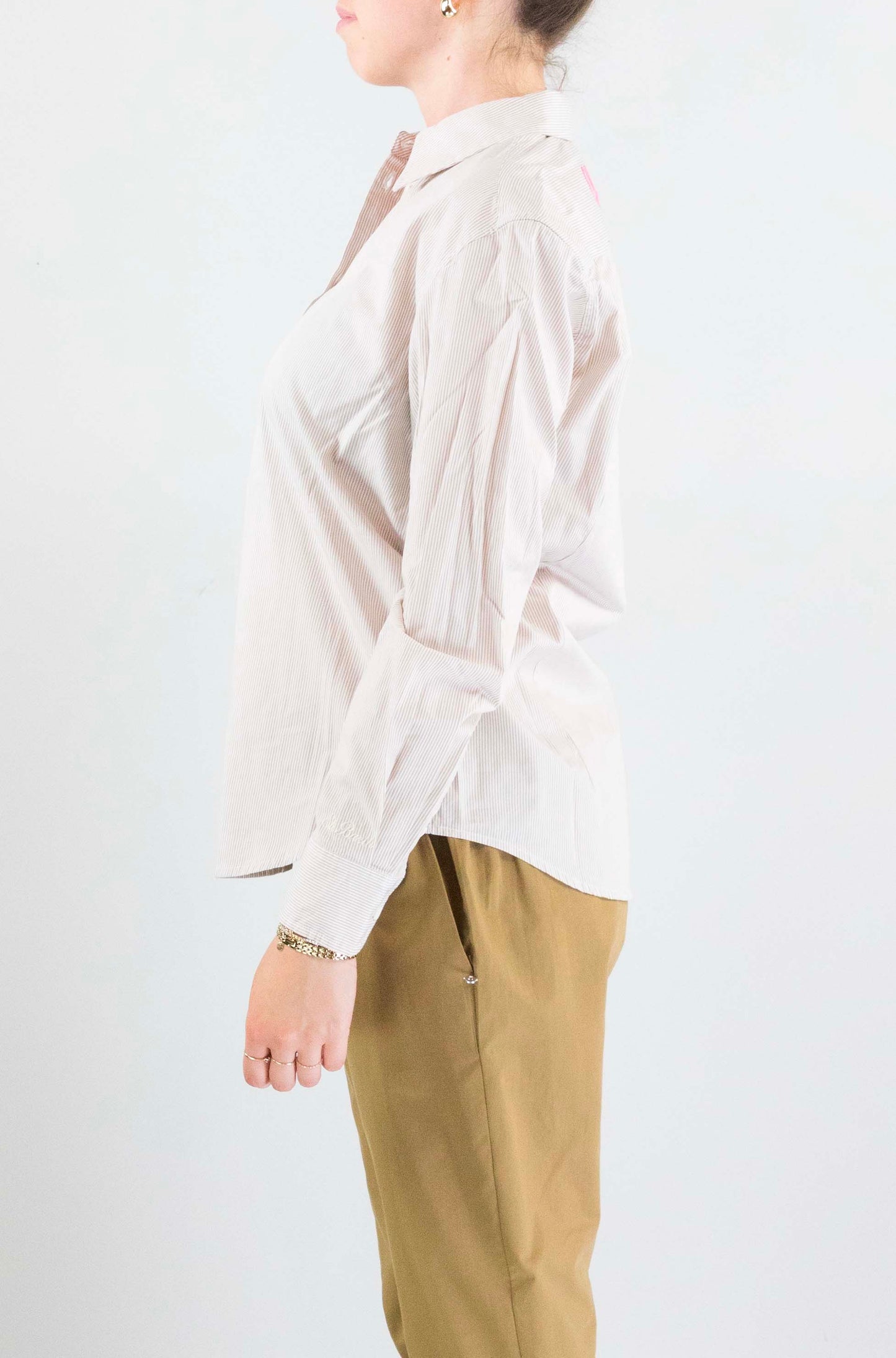 Camicia Mc2 Saint Barth Cotton Stripes Micro V Noia 11 da Donna meredith