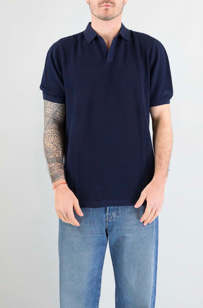 Polo Mc2 Saint Barth Blue Navy da Uomo sloan mesh