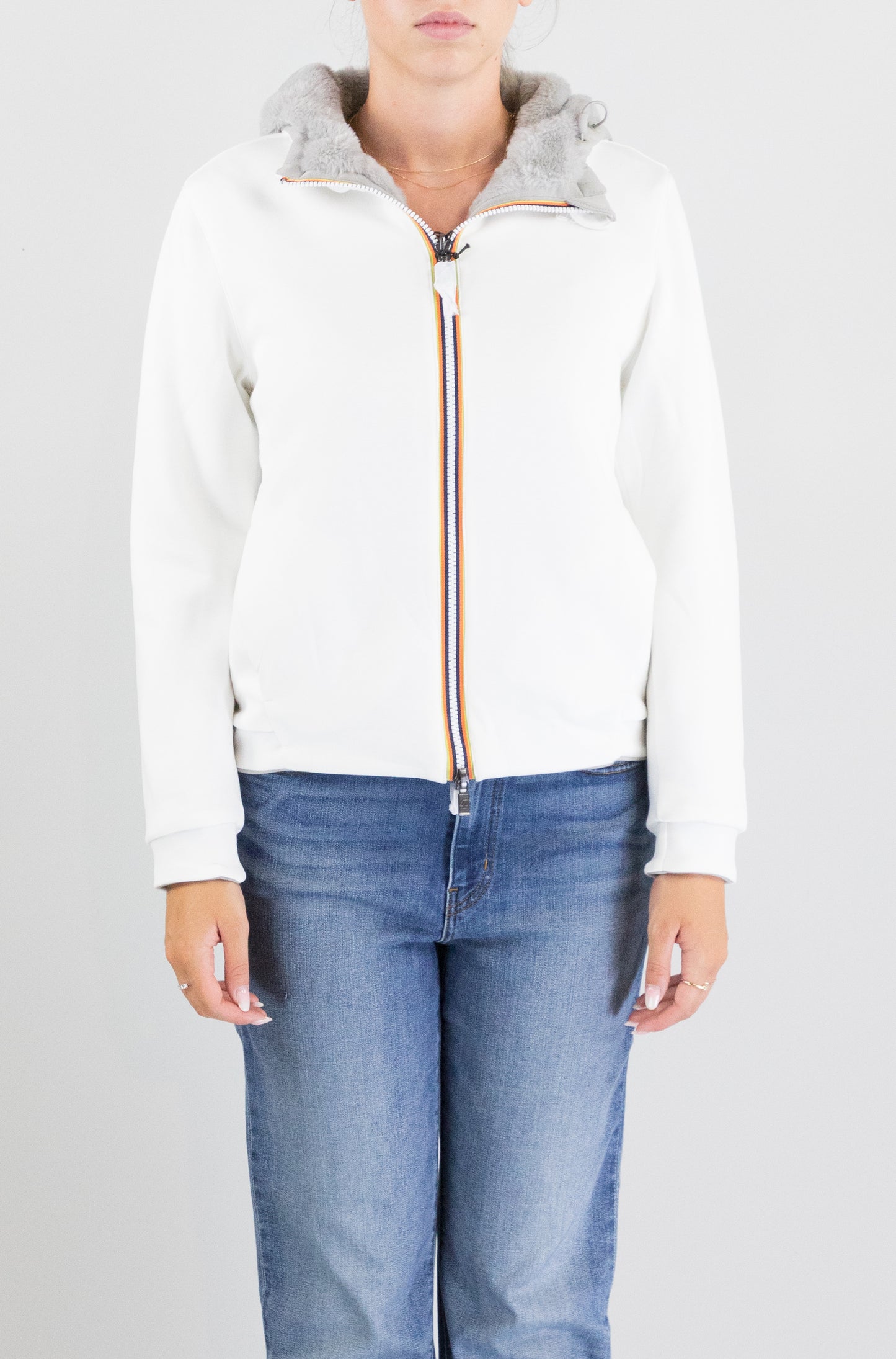 Felpa Kway White Natural da Donna k31452w deva light spacer fur double