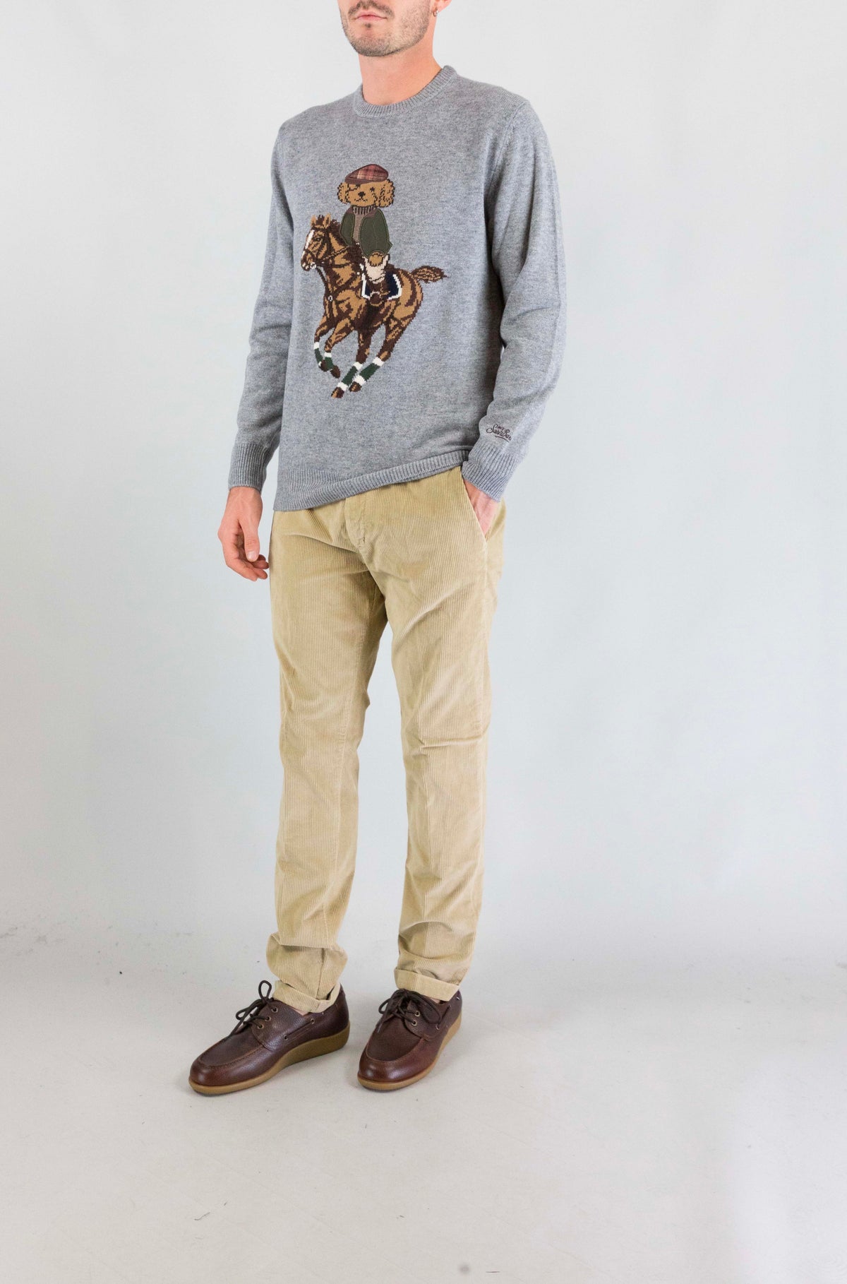 Maglia Mc2 Saint Barth Horse Poodle da Uomo heron
