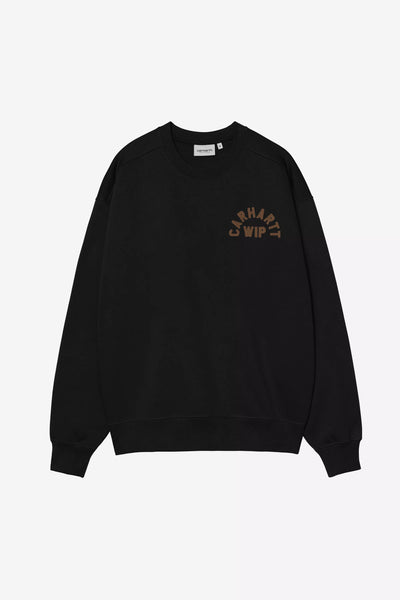 Felpa Carhartt Wip Black Hamilton Brown Stone da Uomo i037266 arch script