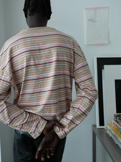 T-Shirt Sunflower beige da Uomo 2064 stripe ls pocket