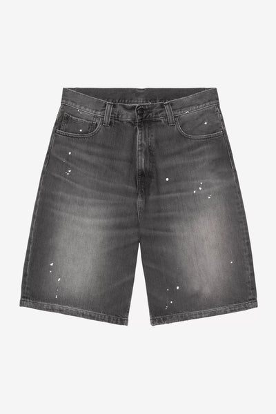 Short Carhartt Wip Black Destroy Wash Splatter da Uomo i037028 landon