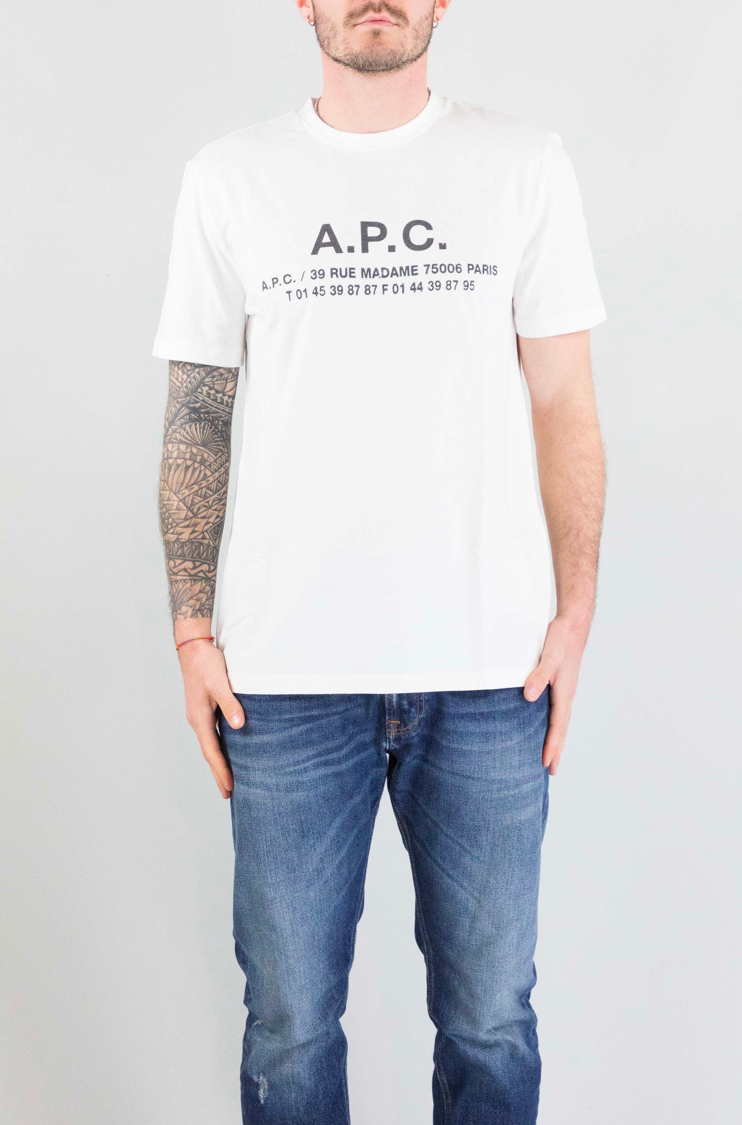 T-Shirt Apc Bianco da Uomo cohbs h26570