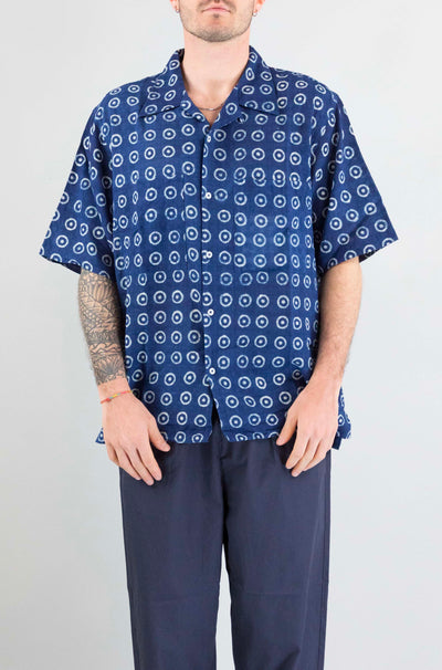 Camicia Universal Work Indigo da Uomo 34162 block print camper