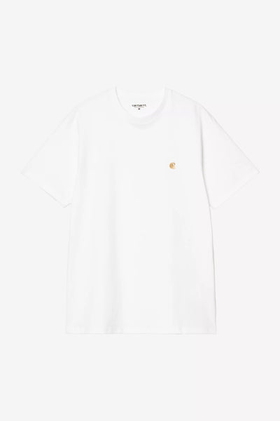 T-Shirt Carhartt Wip White Gold da Uomo i026391 chase