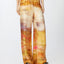 Pantalone Pinko Stampa Beige Rosa da Donna purple rain
