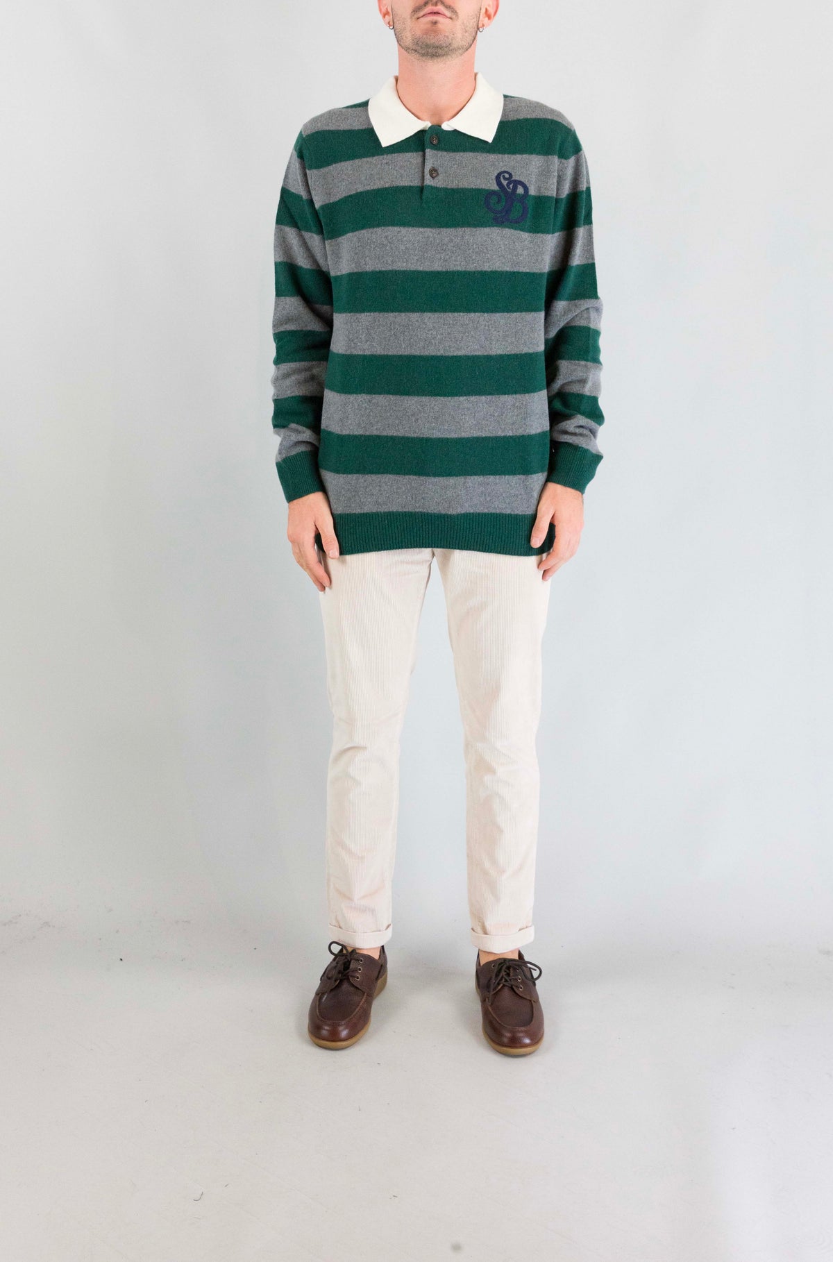 Polo Mc2 Saint Barth Legacy Stripes da Uomo belmont buttons