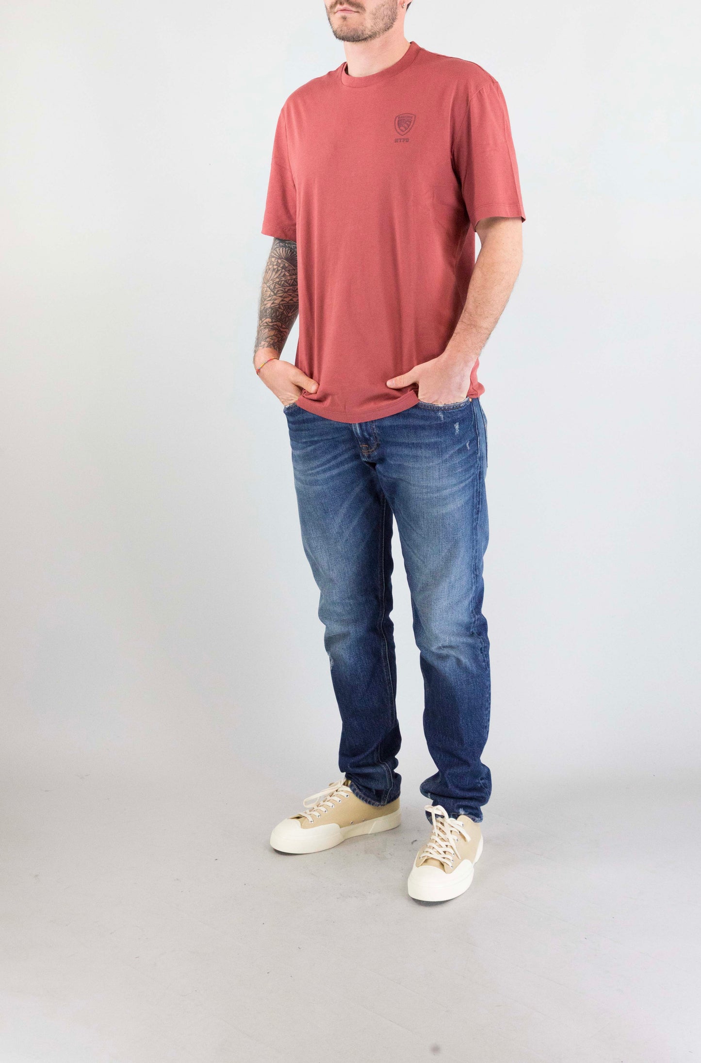 T-Shirt Blauer Mattone da Uomo 26sbluf02302 007439
