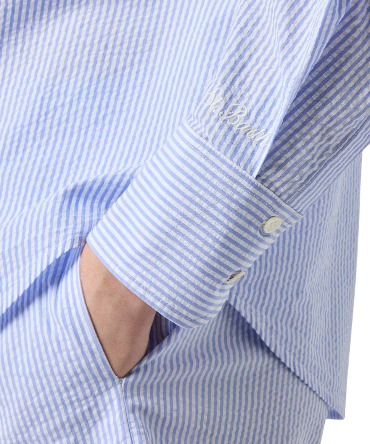 Camicia Mc2 Saint Barth Seersucker Stripes V M Ama 31 da Donna cristal