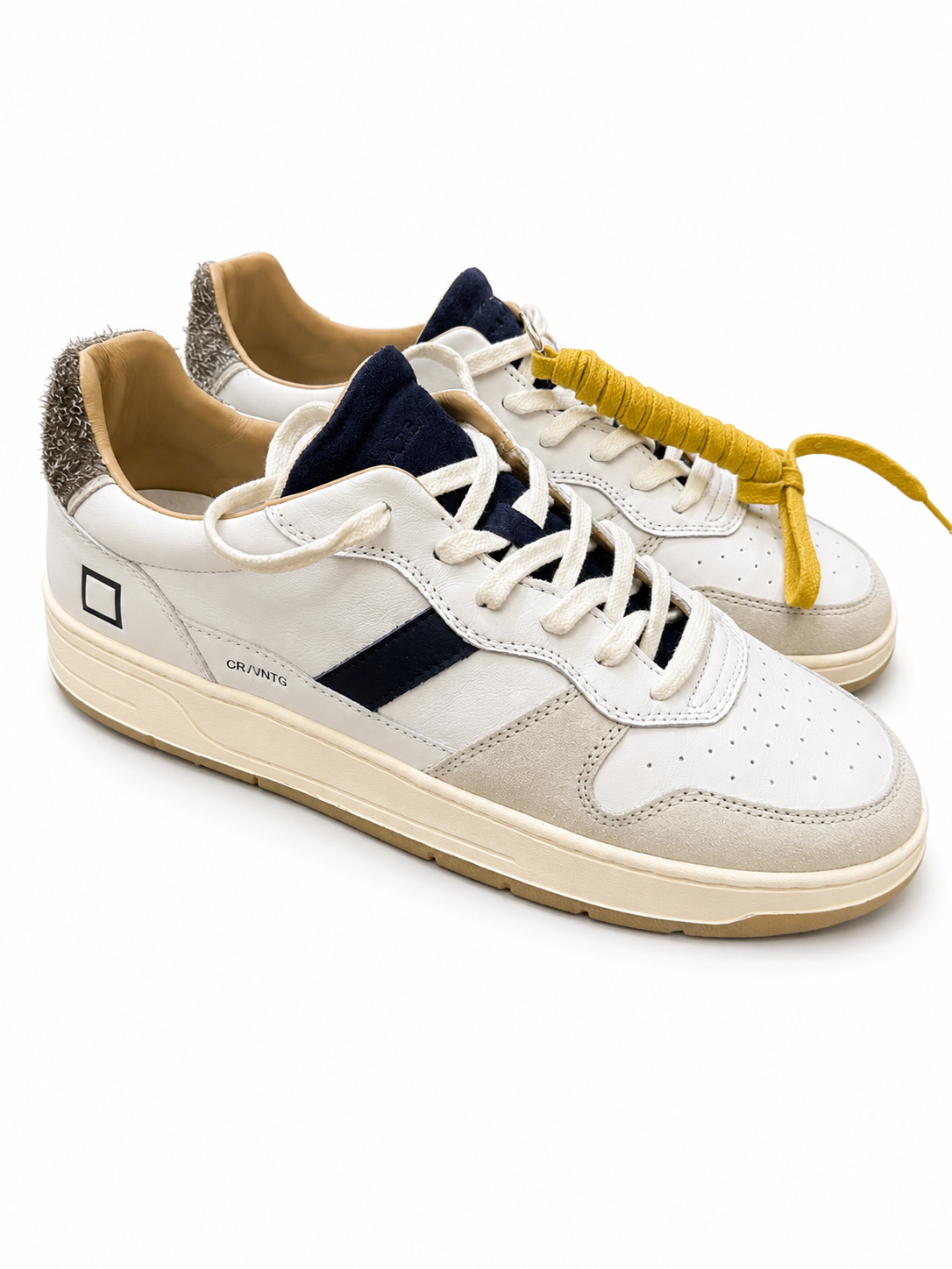 Scarpa Date White Brown da Uomo court 2.0 vintage