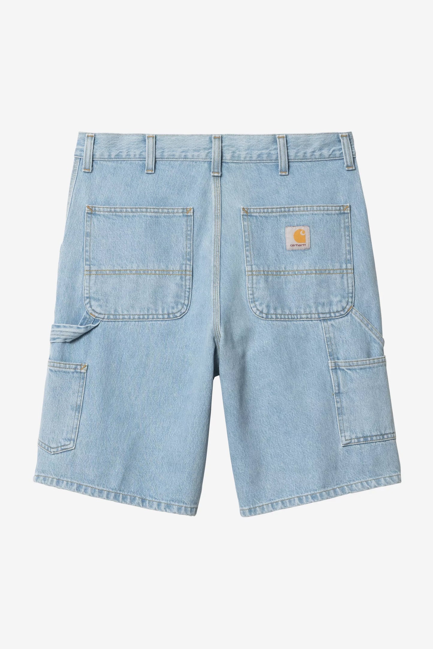 Pantalone Carhartt Wip Blue Heavy Stone Bleached da Uomo i032026 single knee