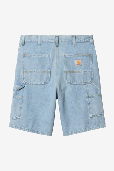 Pantalone Carhartt Wip Blue Heavy Stone Bleached da Uomo i032026 single knee