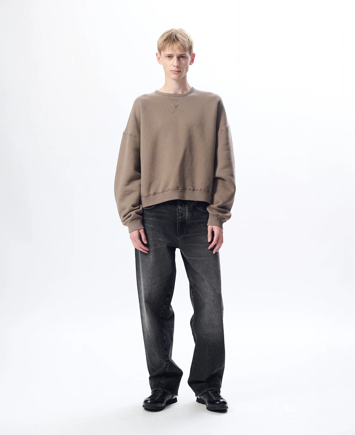 Felpa Sunflower Brown Washed da Uomo 2067  crew