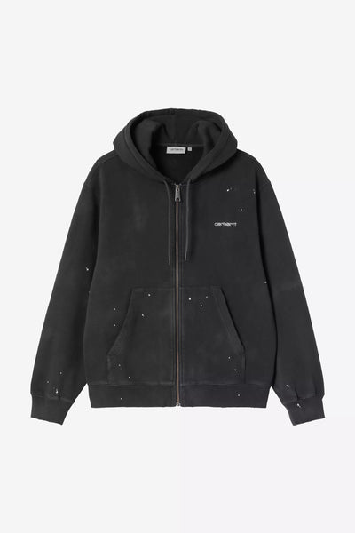 Giubbotto Carhartt Wip Black Destroy Wash Splatter da Uomo i036913 hooded painter