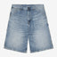 Short Carhartt Wip Blue Destroy Wash Splatter da Uomo i037020 single knee