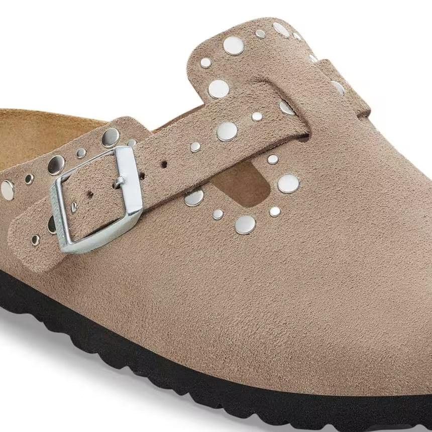 Scarpa Birkenstock Taupe  1030418 boston rivet suede calz s