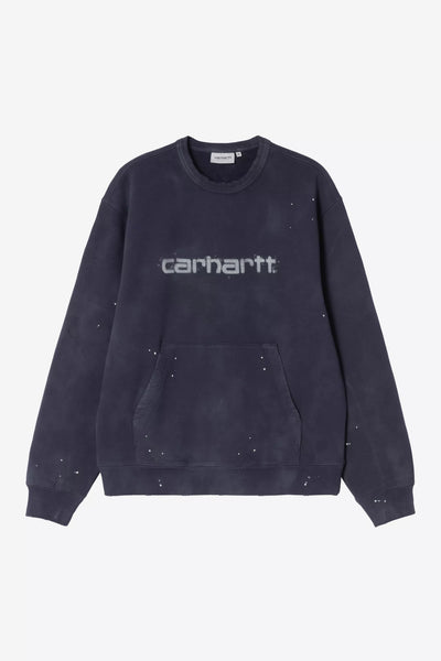 Felpa Carhartt Wip Dark Navy Destroy Wash Splatter da Uomo i036899 painter