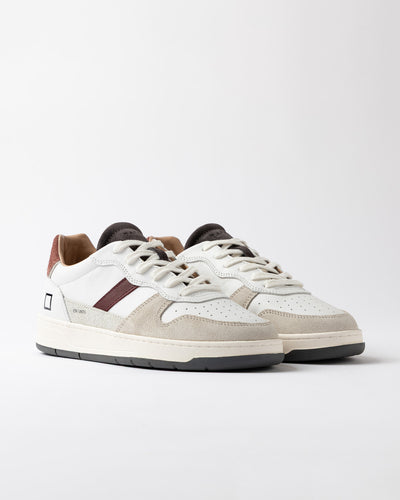 Scarpa Date White Bordeaux da Uomo court 2.0 vintage