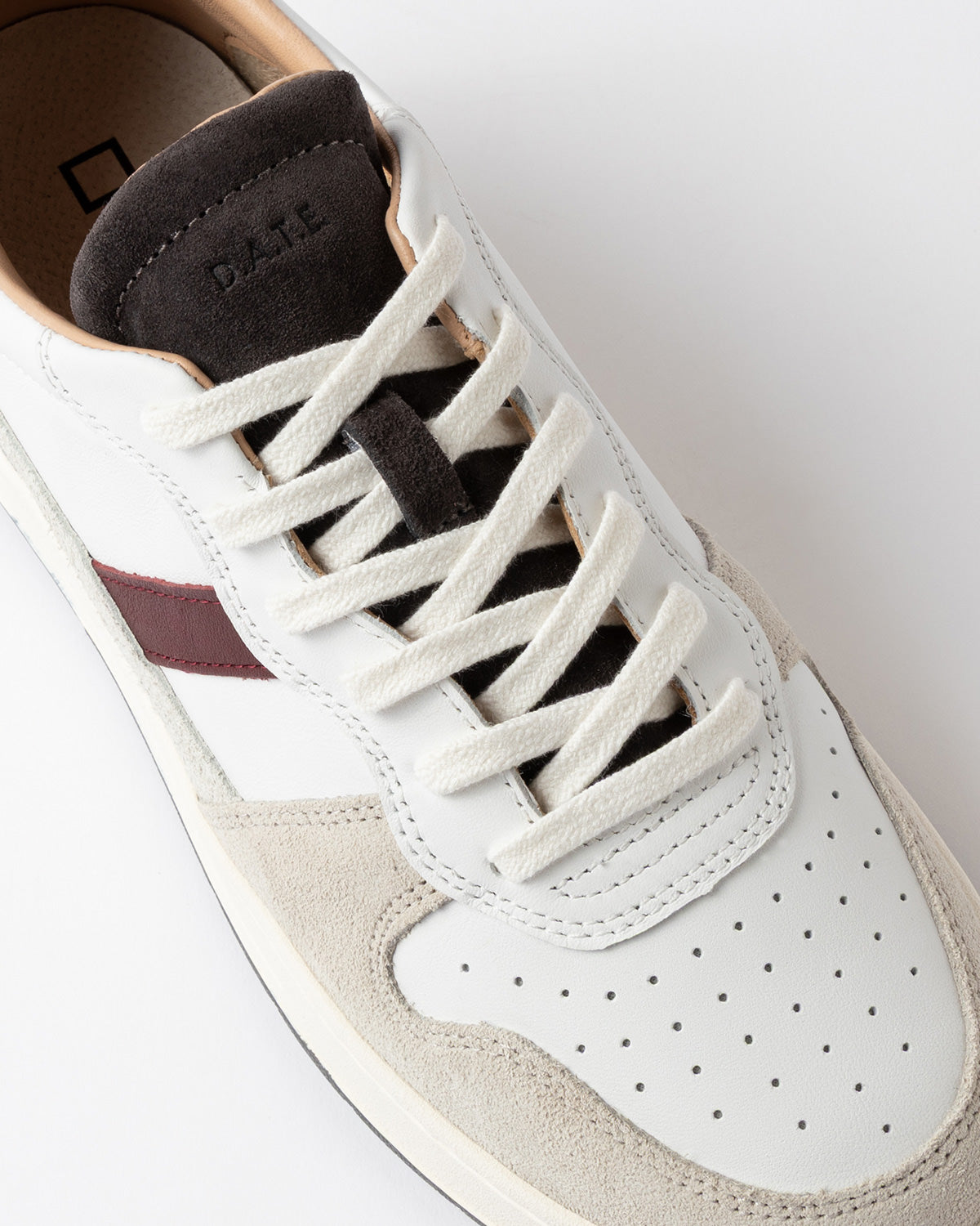 Scarpa Date White Bordeaux da Uomo court 2.0 vintage