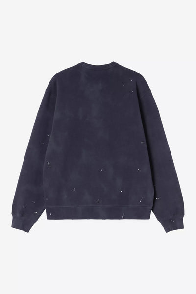 Felpa Carhartt Wip Dark Navy Destroy Wash Splatter da Uomo i036899 painter