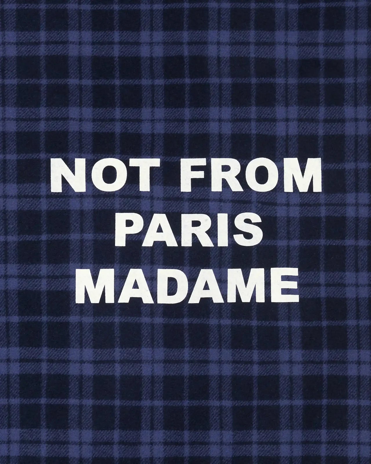 Giubbotto Drole De Monsieur Navy da Uomo check flannel whit slogan