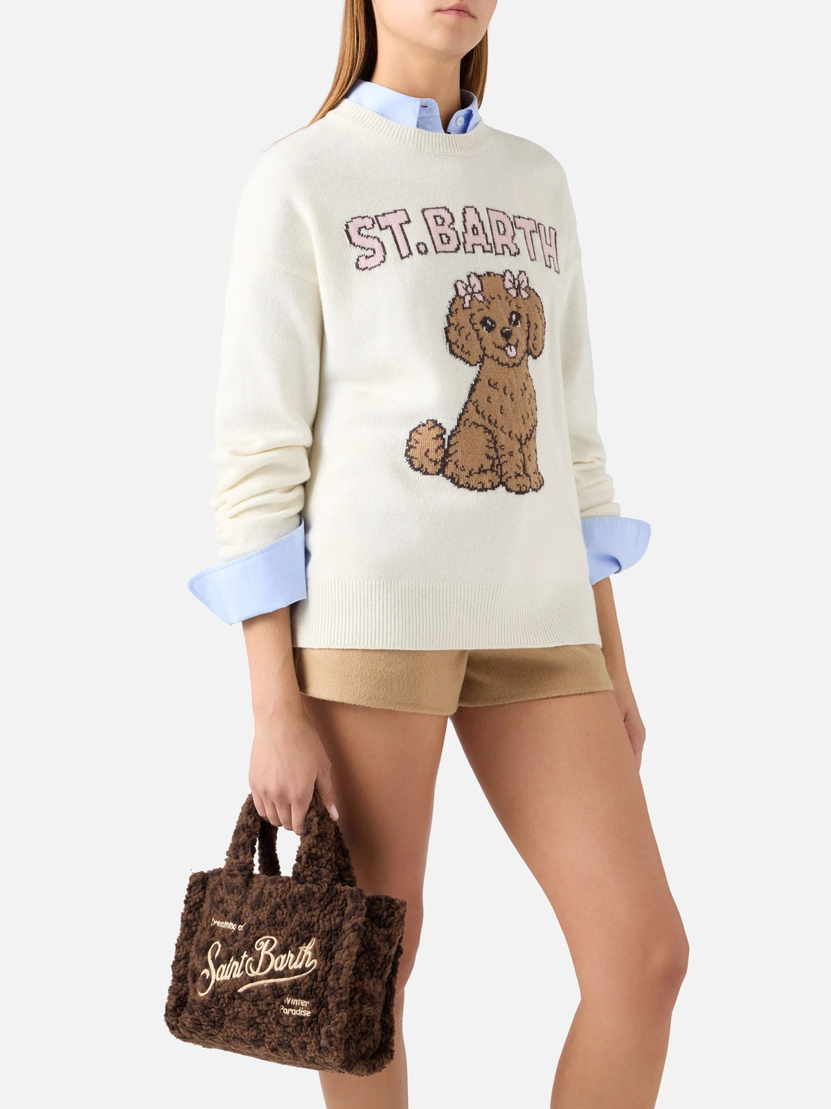 Borsa Mc2 Saint Barth Dark Leopard da Donna vanity mini teddy