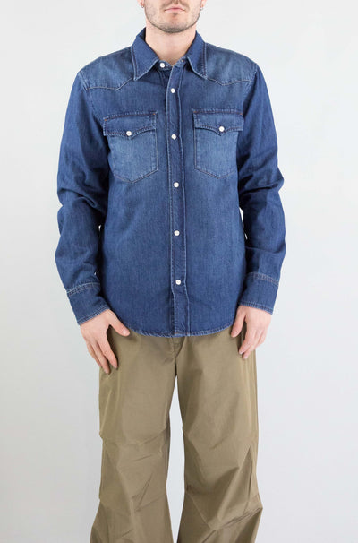 Camicia Apc Indigo da Uomo cohme h12632