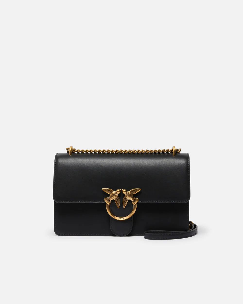 Borsa Pinko Nero Gold da Donna love one classic dc vitello seta