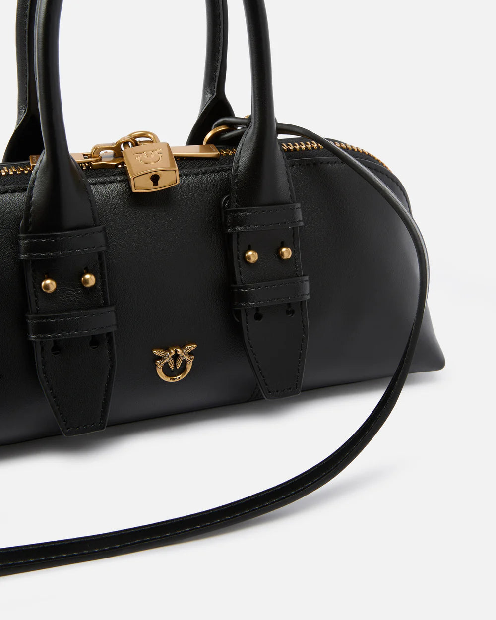 Borsa Pinko Nero da Donna bowling horizontal vitello morbido
