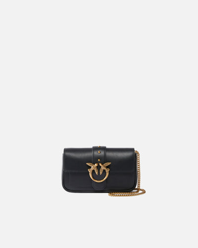 Borsa Pinko Nero Antique Gold da Donna love one pocket