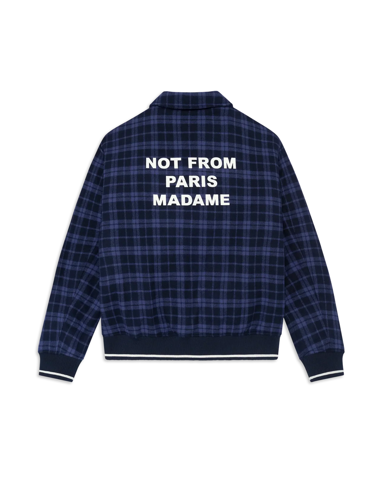 Giubbotto Drole De Monsieur Navy da Uomo check flannel whit slogan