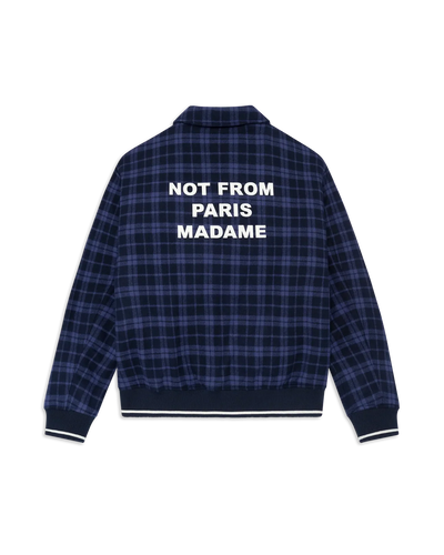 Giubbotto Drole De Monsieur Navy da Uomo check flannel whit slogan