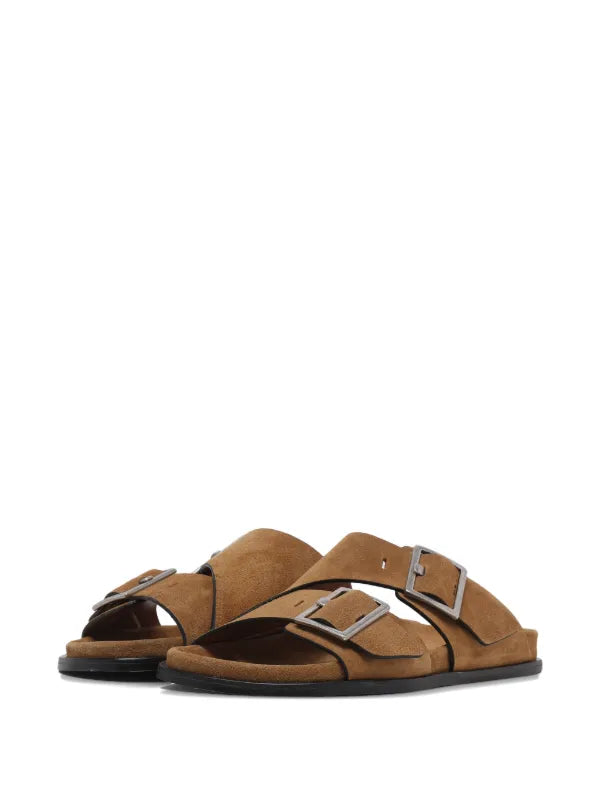 Scarpa  Alohas Suede Tan da Donna alba