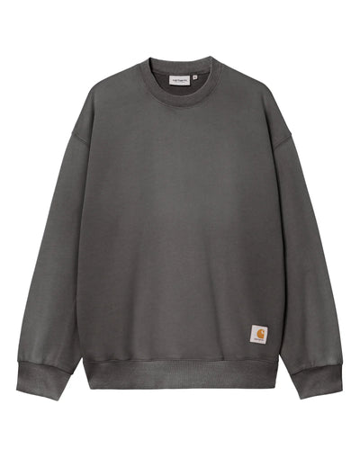 Felpa Carhartt Wip Black Chalk Wash da Uomo i035186